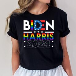 Biden Harris 2024 Rainbow Flag Gay Pride LGBT Democrat T-Shirt