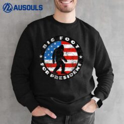 Big Foot For President - Retro US Flag Sasquatch Silhouette Sweatshirt