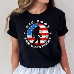 Big Foot For President - Retro US Flag Sasquatch Silhouette T-Shirt