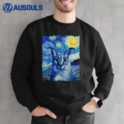 Big floppa Cat Meme Scary Night Cat Van Gogh Halloween Sweatshirt