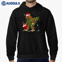 Bigfoot Carrying Christmas Tree Sasquatch Believer Pajama Hoodie