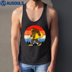 Bigfoot Carrying Holding A Taco Funny Sasquatch Taco Tank Top