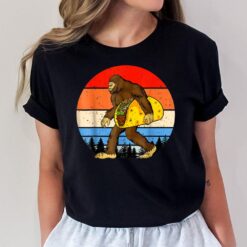 Bigfoot Carrying Holding A Taco Funny Sasquatch Taco T-Shirt