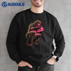 Bigfoot Looking At Alien Crystal Ball Sweatshirt