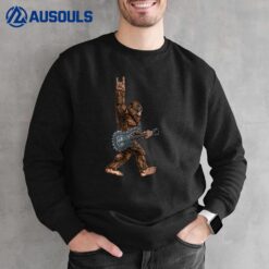 Bigfoot Playing A Dragon Guitar Rock On Sasquatch Big Foot Sweatshirt