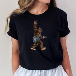 Bigfoot Playing A Dragon Guitar Rock On Sasquatch Big Foot T-Shirt
