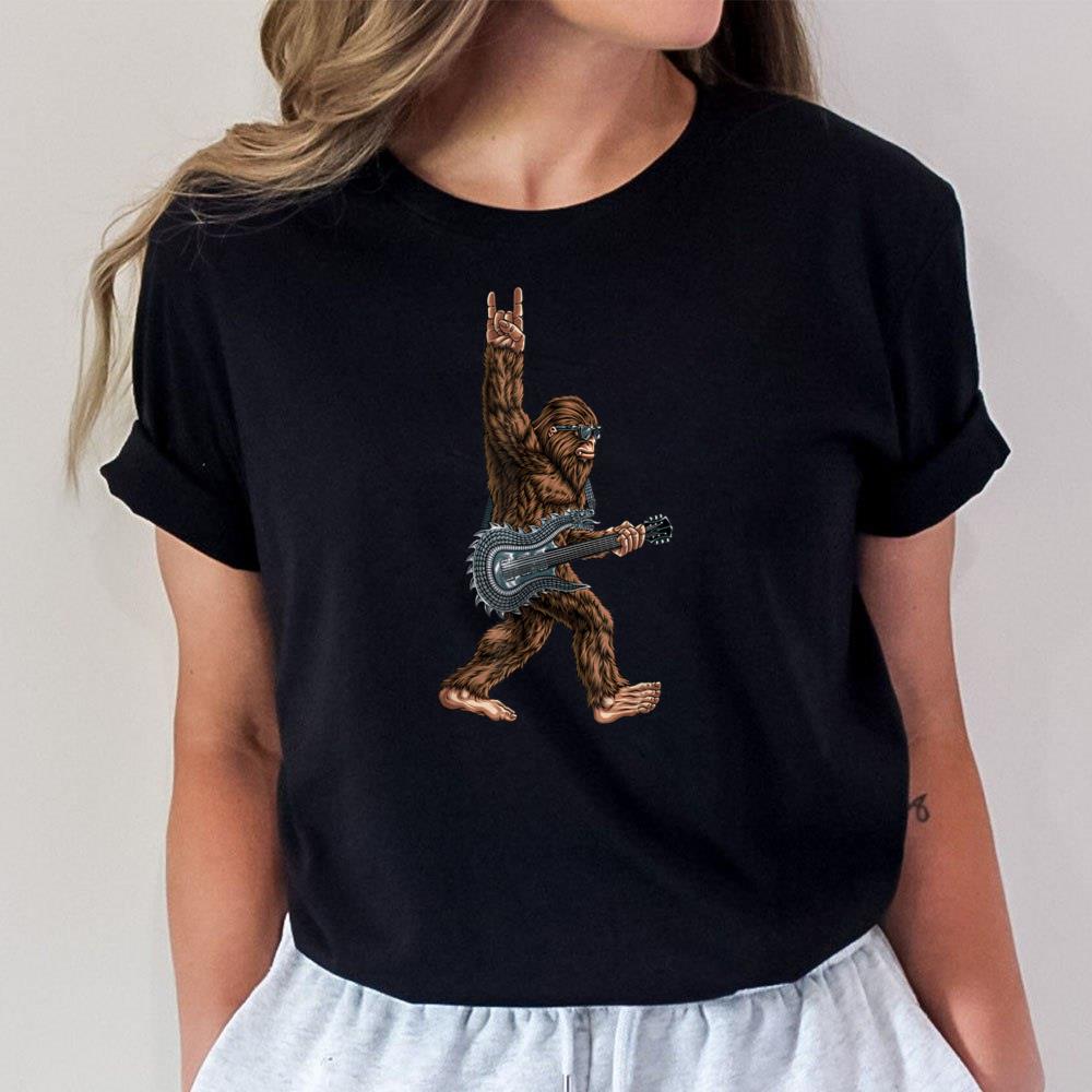 Bigfoot Playing A Dragon Guitar Rock On Sasquatch Big Foot T-Shirt Hoodie Sweatshirt For Men Women