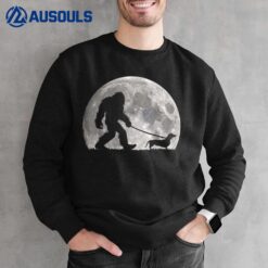 Bigfoot Walking Dachshund Dog Moon Sasquatch Sweatshirt