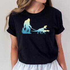 Bigfoot Walking T-Rex Dinosaurs Funny Sasquatch Dinosaur T-Shirt