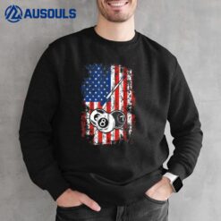 Billiards American Flag Cue Pool Balls Billiard Player Sweatshirt