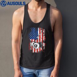 Billiards American Flag Cue Pool Balls Billiard Player Tank Top