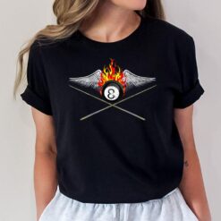 Billiards Player And Flaming 8 Ball T-Shirt