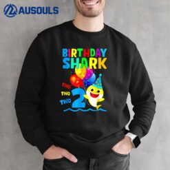Birthday 2 Years Old Cute Shark 2nd Gift Family Sweatshirt
