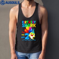 Birthday 2 Years Old Cute Shark 2nd Gift Family Tank Top