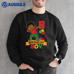 Birthday African American Boy 5th Birthday Young Black Kids Sweatshirt