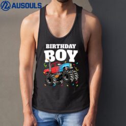 Birthday Boy Monster Truck Theme Birthday Crew Tank Top