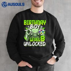 Birthday Boys Level 8 Unlocked Video Gamer Birthday Sweatshirt