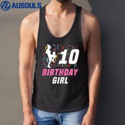 Birthday Girl Cute Soccer Player Girl with Cleats 10 Tank Top