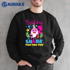 Birthday Kids Shark 2 Year Old Girl In Two Two Family Sweatshirt