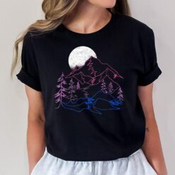 Bisexual Pride Subtle Bi Pride Landscape LGBT Mountains T-Shirt