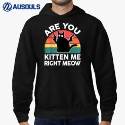 Black Ca Are You Kitten Me Right Meow Cute Lover Gift Hoodie