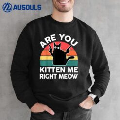 Black Ca Are You Kitten Me Right Meow Cute Lover Gift Sweatshirt
