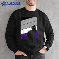 Black Cat Asexual Pride Kitten Lover LGBT Q Proud Ally Ace Sweatshirt