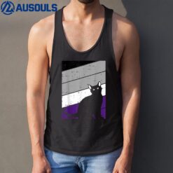 Black Cat Asexual Pride Kitten Lover LGBT Q Proud Ally Ace Tank Top