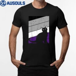 Black Cat Asexual Pride Kitten Lover LGBT Q Proud Ally Ace T-Shirt