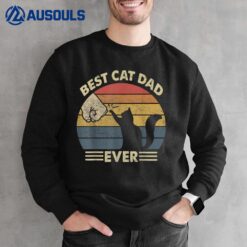 Black Cat Dad - Best Cat Dad Ever Kitten Lover Gift Vintage Sweatshirt