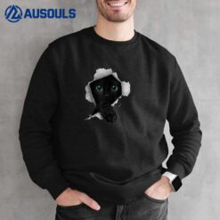 Black Cat Torn Sweatshirt