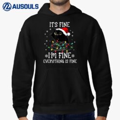 Black Cat christmas It's Fine I'm Fine Everything Is Fine Ver 2 Hoodie