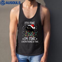 Black Cat christmas It's Fine I'm Fine Everything Is Fine Ver 2 Tank Top
