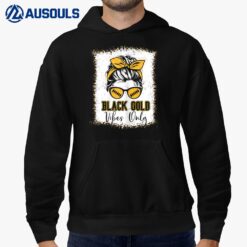 Black Gold Vibes Only Football Women Leopard Football Hoodie