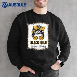 Black Gold Vibes Only Football Women Leopard Football Sweatshirt