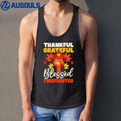 Blessed Firefighter Design Thanksgiving Firefighter Tank Top