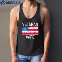 Blessed US Military Veteran Wife - Front and Back Printed Tank Top