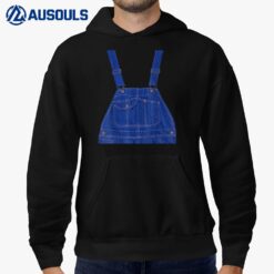 Blue Color Overall Printed On A Yellow Color Hoodie