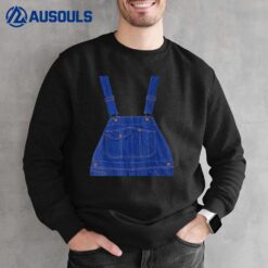 Blue Color Overall Printed On A Yellow Color Sweatshirt