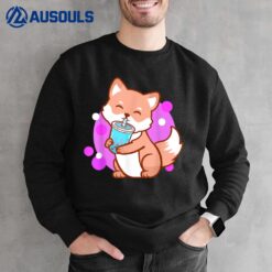 Boba Cute Fox Bubble Tea Kawaii Neko Girls Gift Sweatshirt