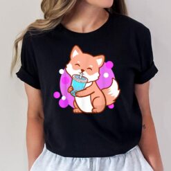 Boba Cute Fox Bubble Tea Kawaii Neko Girls Gift T-Shirt