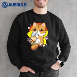 Boba Tea Bubble Tea Cat Anime Kawaii Neko Lover Japanese Sweatshirt