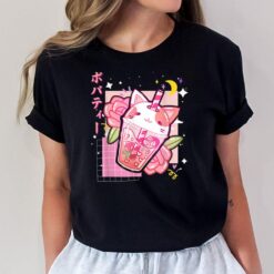 Boba Tea Cat Bubble Tea Kawaii Anime Japanese Girls Teenager T-Shirt
