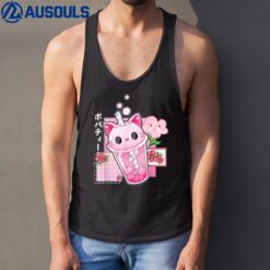 Boba Tea Cat Bubble Tea Kawaii Anime Japanese Girls Tank Top