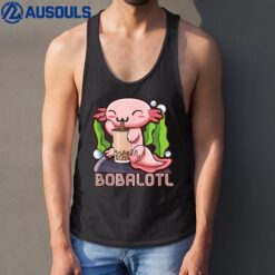 Bobalotl Axolotl Boba Tea Bubble Milk Anime Gift Tank Top