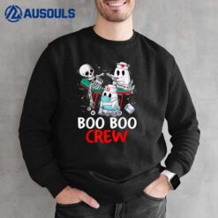 Boo Boo Crew Nurse Ghost & Skeleton Funny Halloween Costume Sweatshirt
