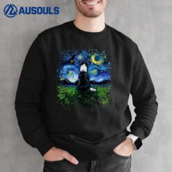 Border Collie Back Starry Night Impressionist Dog Aja Sweatshirt