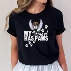 Boxer Dog Gift My Angel Has Paws Love Memorial Pet Mom Dad T-Shirt