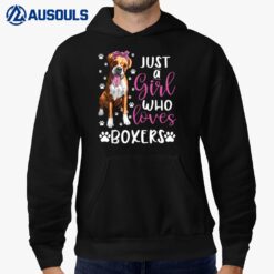 Boxer Just A Girl Who Loves Boxers Dogs Lover girls Gift Hoodie