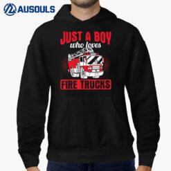 Boy Who Loves Fire Trucks Fire Firefighter Hoodie